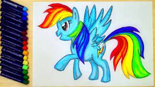 Красочный Рисунок Май Литл Пони Пастелью RAINBOW DASH  MY LITTLE PONY