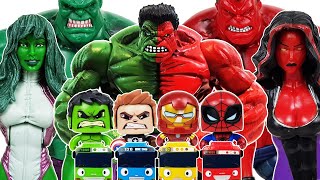 Avengers, Red Hulk Go~! She-Hulk! Spider-Man, Iron Man, Captain America, Thanos, Tayo, Venom!