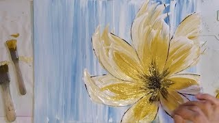 Abstract flower painting / DIY Let’s draw it /Абстрактная живопись цветов