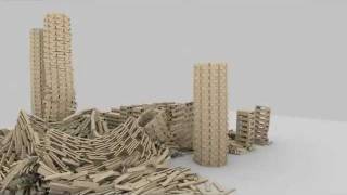 10000+ KEVA planks in slow motion (using Bullet Physics and Blender 2.6)