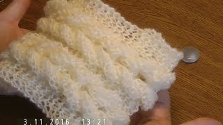 Оригинальный шарф спицами "Косы"