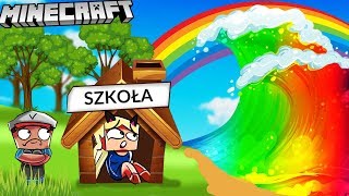 SZKOŁA VS TĘCZOWE TSUNAMI -  MINECRAFT TSUNAMI CHALLENGE | Vito VS Bella