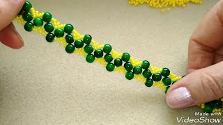Beautiful bracelet. DIY. МК браслета из бисера и бусин.
