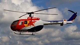Scale RC BO-105 Red Bull , T-Rex 500 ESP , Rundflug *HD*
