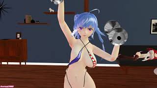 [MMD R-18] St. Louis - dumbbell workout [Azur Lane]