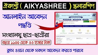 ঐক্যশ্রী স্কলার্শিপ AIKYASHREE Scholarship online application for Minority students in West Bengal