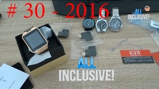 Распаковка посылок с Aliexpress # 30 - 2016 Часики Смартвач и бабочка кулончик