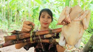 Yummy cooking chicken with sugarcane recipe - Cooking skill