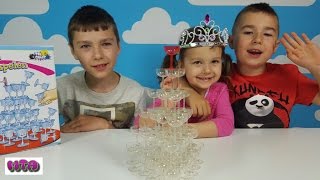 ✔ БАШНЯ из ПЛАСТИКОВЫХ СТАКАНЧИКОВ ! ЧЕЛЛЕНДЖ! Пирамида из стаканов JENGA Glass Stacking