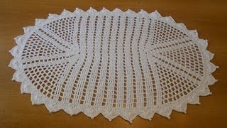 Tapete Simples de crochê oval em barbante parte 1 - crochet rug - alfombra de ganchillo