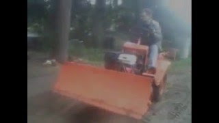 t-012 with home made plow , КМЗ 012 отвал !