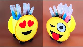 Emoji Masaüstü Kalemlik Nasıl Yapılır ? /  How to Make Emoji Pen Stand - Diy Pen Holder