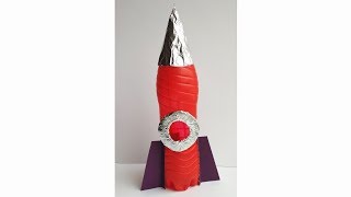 Ракета из бутылки. Поделки на день космонавтики своими руками. Игрушка для детей.