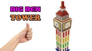 DIY How To Make Rainbow BIG BEN Tower With Magnetic balls (Magnet Satisfaction) ? Surprise Balls