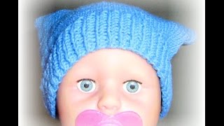 Детская вязаная шапка baby hat knitting pattern Вязание с LusiTen