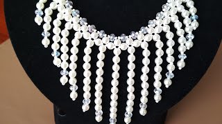 Tutorial: beaded necklace. Колье из бусин. Мастер-класс