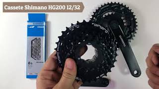 Pedivela Shimano TY301 + Cassete Shimano HG200 + Corrente Shimano HG40