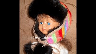 Вязание крючком шапки Ушанки - 1 часть - Crochet hats with earflaps