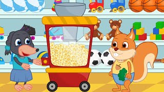 Famille d'Écureuil - Machine à Pop-Corn Dessin Animé 2020 en Français