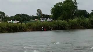 Caravana Madre Migrante De Honduras Y Cocodrilo En Rio Grande Piedras Negras Coahuila Mexico