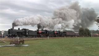 Triple header steam train on VGR  Sat 06/09/08