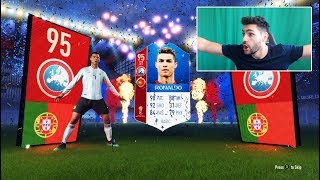 OMG WE PACK 95 RONALDO IN WORLD CUP ULTIMATE TEAM - LUCKIEST FIFA 18 WC PACK OPENING !!!