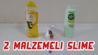 SU, Sıvı Sabun ve Elidor şampuanla boraksız, tutkalsız slime yaptık.