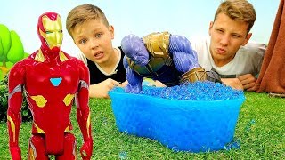 Железный Человек и ловушка для Таноса! Игры для мальчиков.