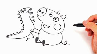 Como dibujar a Peppa Pig | Dibujos Infantiles Para Colorear