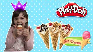 Лепим мороженое с плей до и украшаем / Игры с пластилином Ice Cream Play Doh