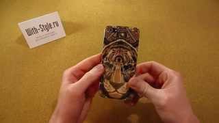 Полиуретановый чехол-накладка для iPhone 5/5s Fashion Tiger Pattern Design