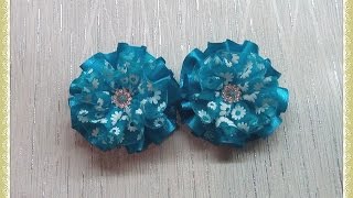 Резинка "Пышный бантик"Канзаши. Eraser "Lush bow" Kanzashi