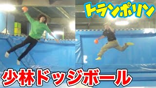 トランポリンでドッジボールバトル!!! 少林ドッジボール!!【トランポランド】