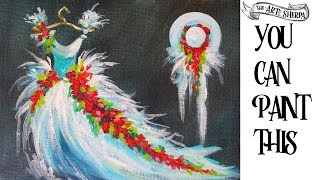 Easy painting tutorial for beginners acrylic The Dress and Hat ?? Painting Party