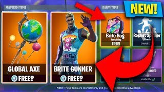 FIRST LOOK! *NEW* BRITE BAG, BRITE GUNNER & GLOBAL AXE STORE UPDATE! (Fortnite: Batte Royale)