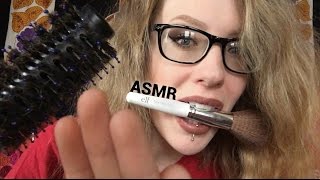 ASMR LOVING BITCHY BIG SISTER BABYSITS YOU (Hair Brushing, Face Brushing, Makeup On Both Of You)