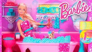 Barbie bathroom. Ванна для барби. Обзор игрушек.