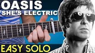She's Electirc | Oasis | EASY SOLO | Guitar Lesson | On-Screen TAB
