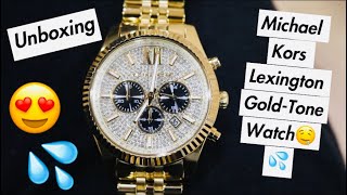 Michael Kors Lexington Gold-Tone Watch Unboxing??