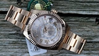 Rolex Sky Dweller Sundust Dial 18kt Everose Gold Men's Watch Ref 326935