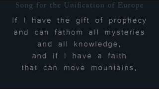 [Zbigniew Preisner] translation: Song for the Unification of Europe (Patrice's version)