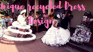 Unique Dress Design Recycled Material Costume 2019 #recycledmaterial #trashtodress