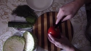 Нож-кредитка (визитка) - тест на продуктах