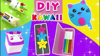 DIY.Идеи Kawaii своими руками.Канцелярия В КАВАЙНОМ СТИЛЕ/ СКВИШИ КОРОБОЧКА.Hand made.How to make.