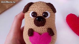 Амигуруми: схема Мини мопсик. Игрушки вязаные крючком - Free crochet patterns.