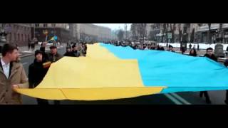 Киев. 200 метровый флаг Украины 15.02.2015