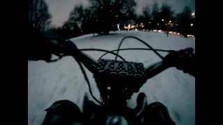Первая вылазка на шипах. Зима 25.12.2012 Питбайк BSE 150cc