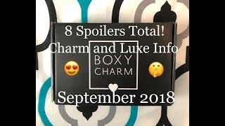 BoxyCharm Spoilers September 2018|PLUS BoxyLuxe Spoilers & Info