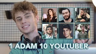 1 ADAM 10 YOUTUBER (Youtuber Taklitleri: Reynmen, Kafalar, Danla Bilic, Orkun Işıtmak, Enes Batur)