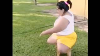 Dak amputee woman moving with a stool